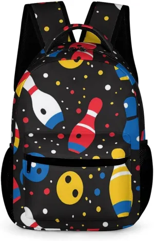 Bowling Ball Black Backpack Adjustable Strap Laptop Backpack Lightweight Business Work Bag Carry on Backpack