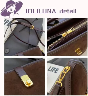 Brown Suede Buckle Bags for Women Small Bucket Purse Trendy Suede Shoulder Bag Suede Crossbody Purse