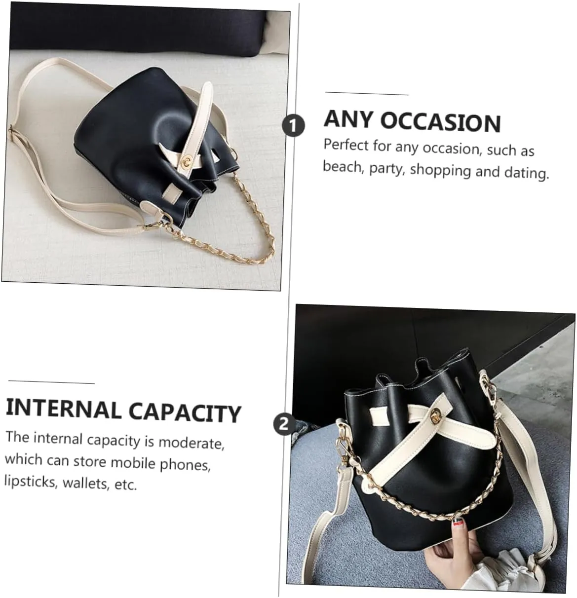 Bucket Bag Stylish Messenger Bag Fashion Bag Storage Hand Bag for Wallet Shoulder Bag Ladies Crossbody