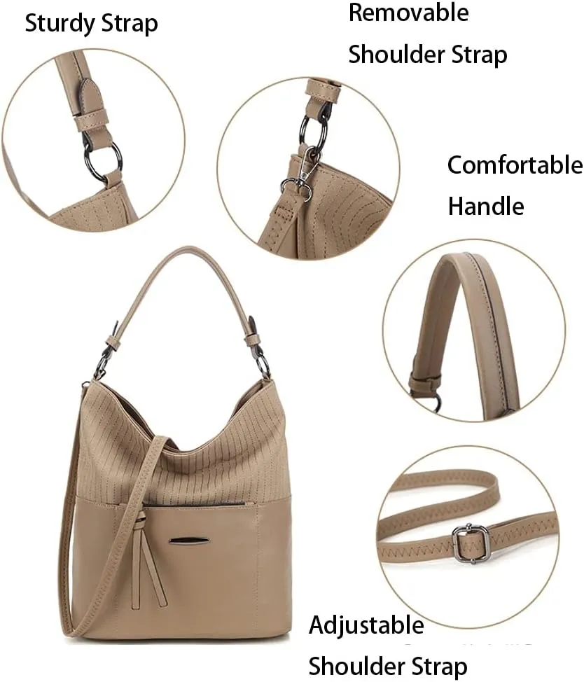 Bucket Bags for Women Elegent Chic Handbag Ladies Tote Bags Large Capacity Casual Shoulder Bag for Work School