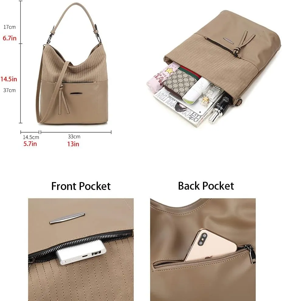 Bucket Bags for Women Elegent Chic Handbag Ladies Tote Bags Large Capacity Casual Shoulder Bag for Work School