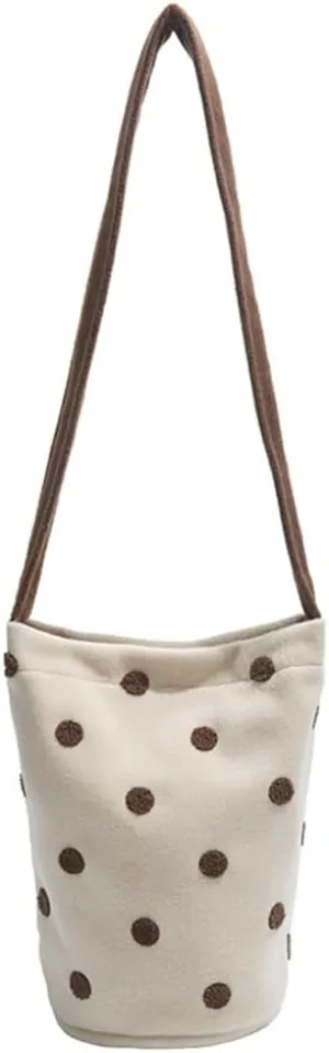 Bucket Bags for Women Fuzzy Bag Crossbody Bags for Women Slouchy Shoulder Bag Cute Bags Casual Trendy Polka Dot Bag