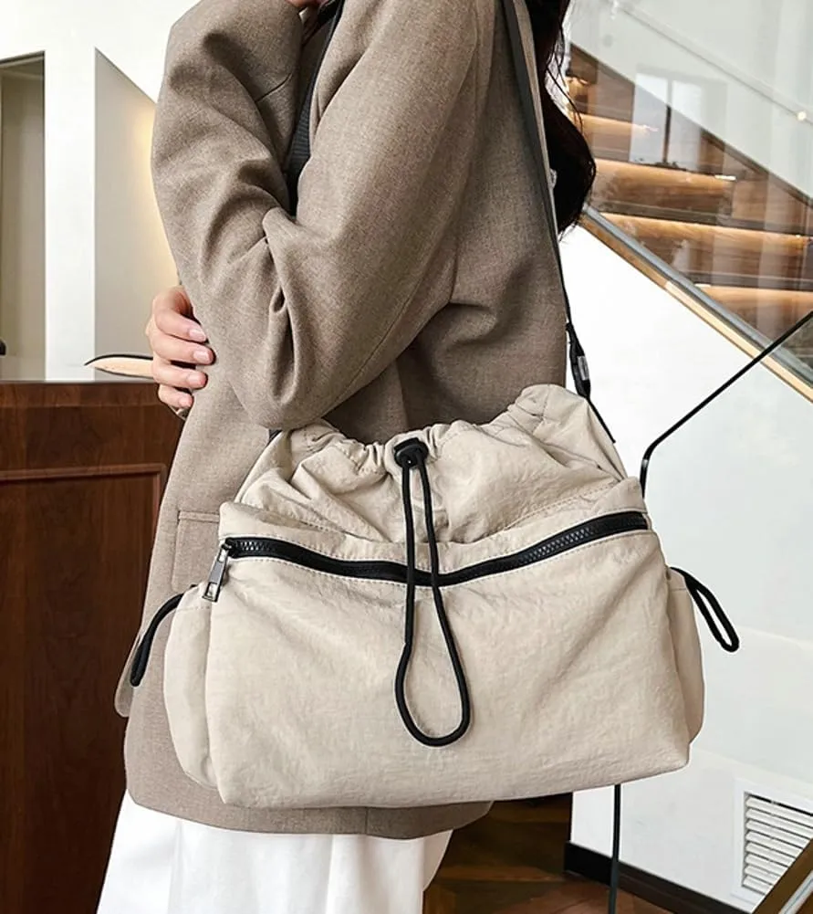 Bucket Crossbody Bag for Women Stylish Handbag Casual Nylon Shoulder Purse Top Handle Bags 2024