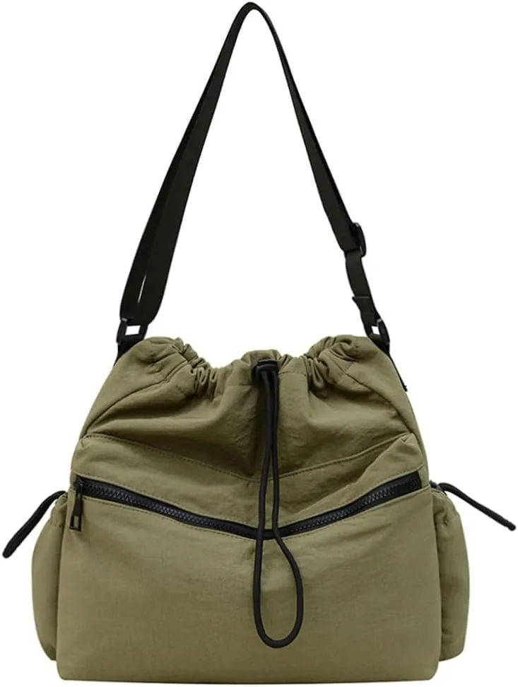 Bucket Crossbody Bag for Women Stylish Handbag Casual Nylon Shoulder Purse Top Handle Bags 2024