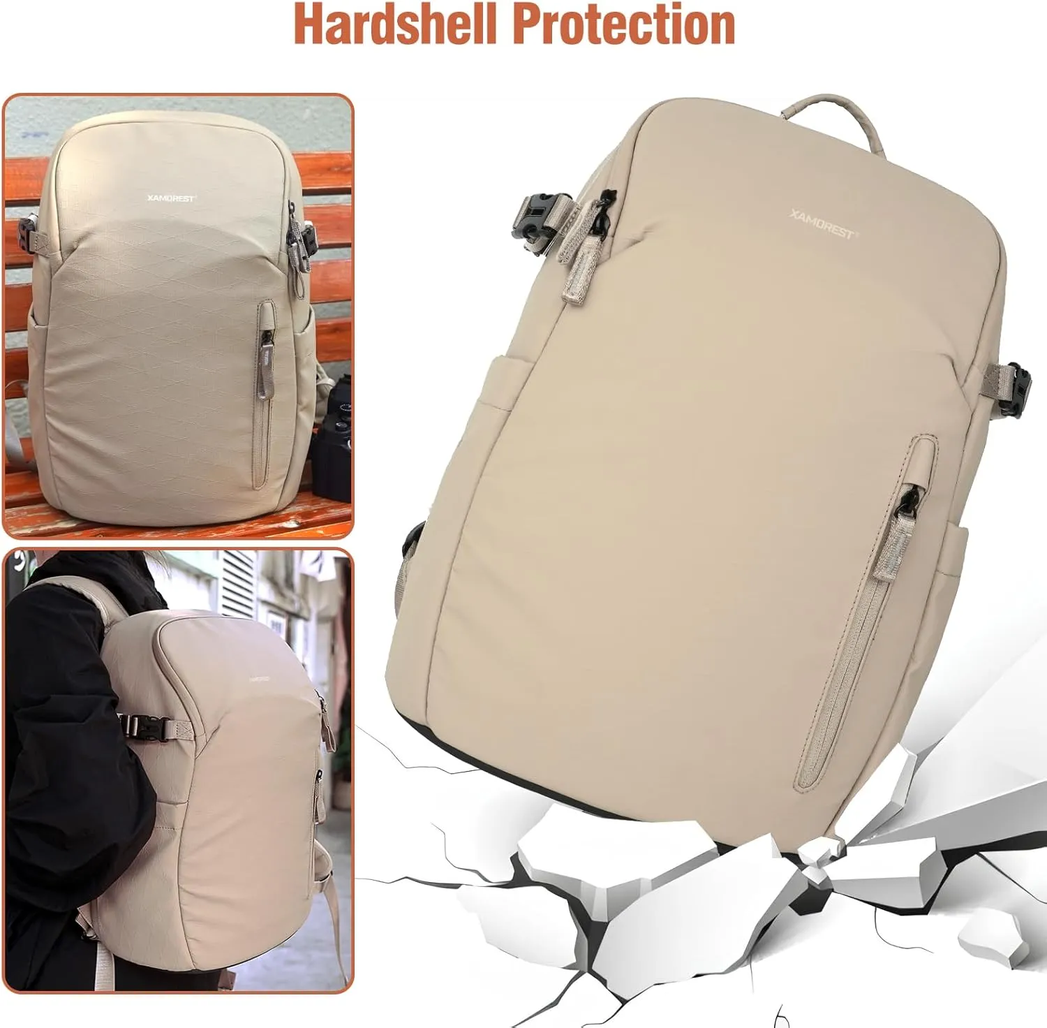 Camera Backpack Bag Professional for DSLR/SLR Mirrorless Camera Waterproof (Khaki)