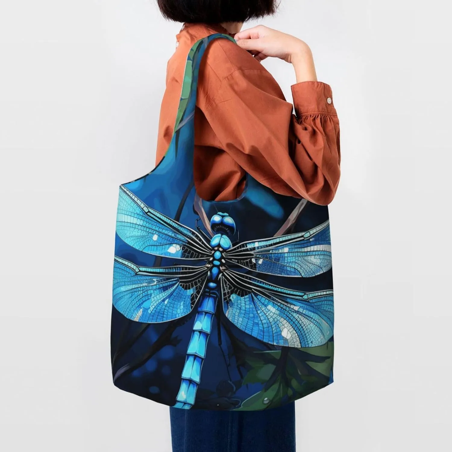 Canvas Tote Bag Reusable Grocery Bags Lightweight Handbag Border Collie Tote Bag for Shopping Cloth Bags