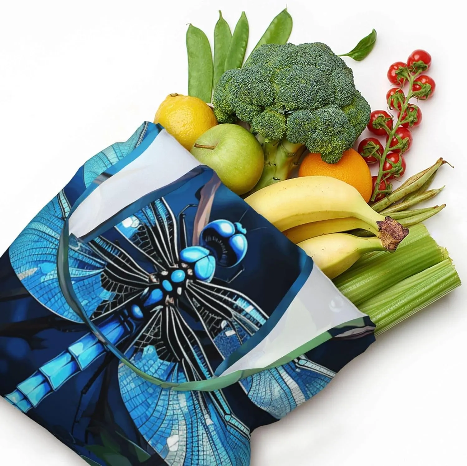 Canvas Tote Bag Reusable Grocery Bags Lightweight Handbag Border Collie Tote Bag for Shopping Cloth Bags