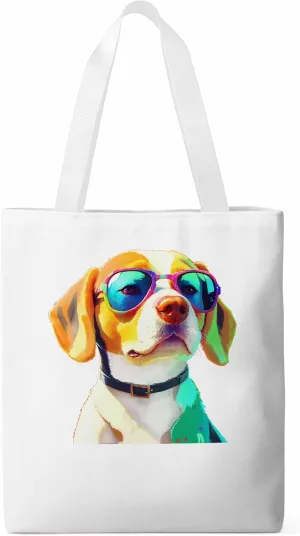 Canvas Tote Bag, Watercolor Chic Dog Aesthetic Canvas Tote Handbags for Women Shoulder Bag,