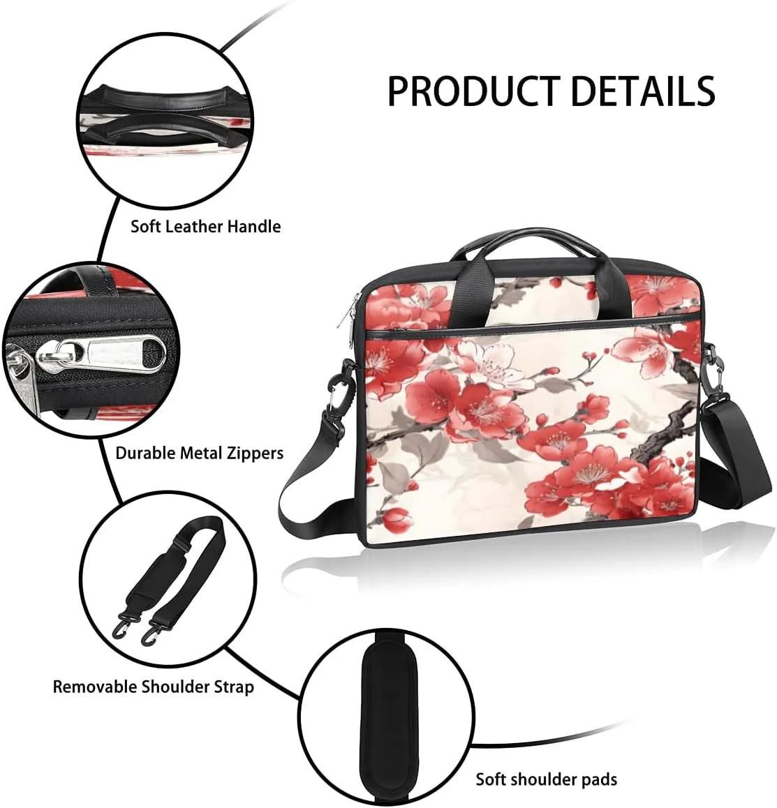 Cats Adorable Style Laptop Shoulder Bag for Tablet Computer Notebook Sleeve Messenger Carrying Case Briefcase Tote
