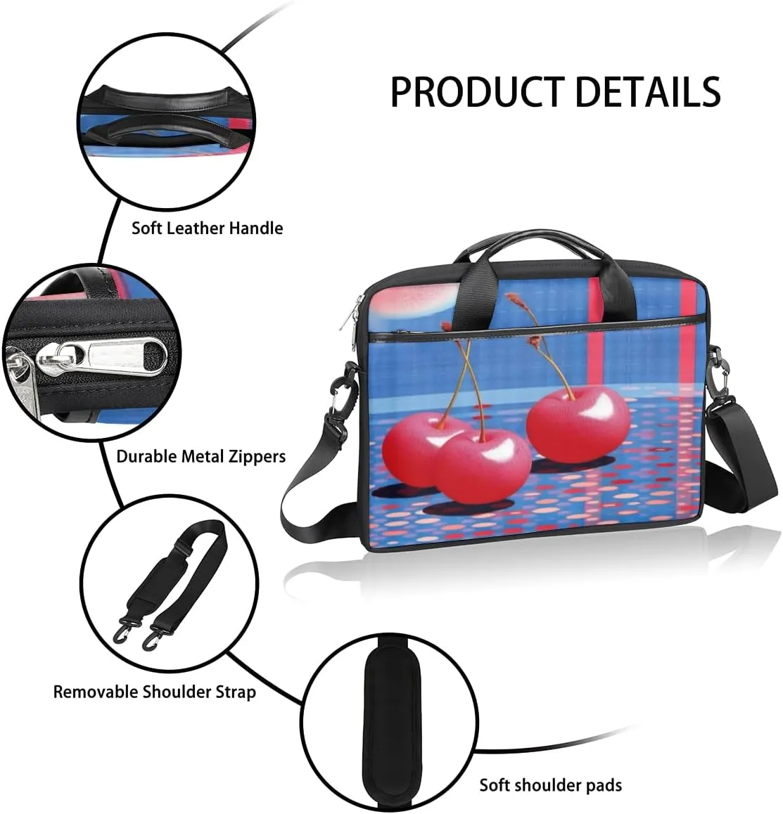 Cats Adorable Style Laptop Shoulder Bag for Tablet Computer Notebook Sleeve Messenger Carrying Case Briefcase Tote