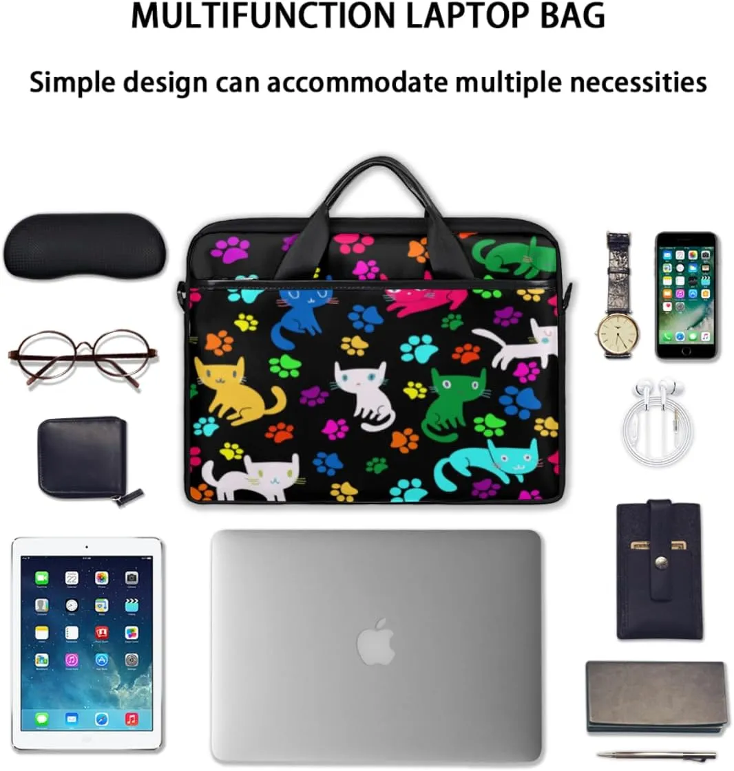 Cats Adorable Style Laptop Shoulder Bag for Tablet Computer Notebook Sleeve Messenger Carrying Case Briefcase Tote