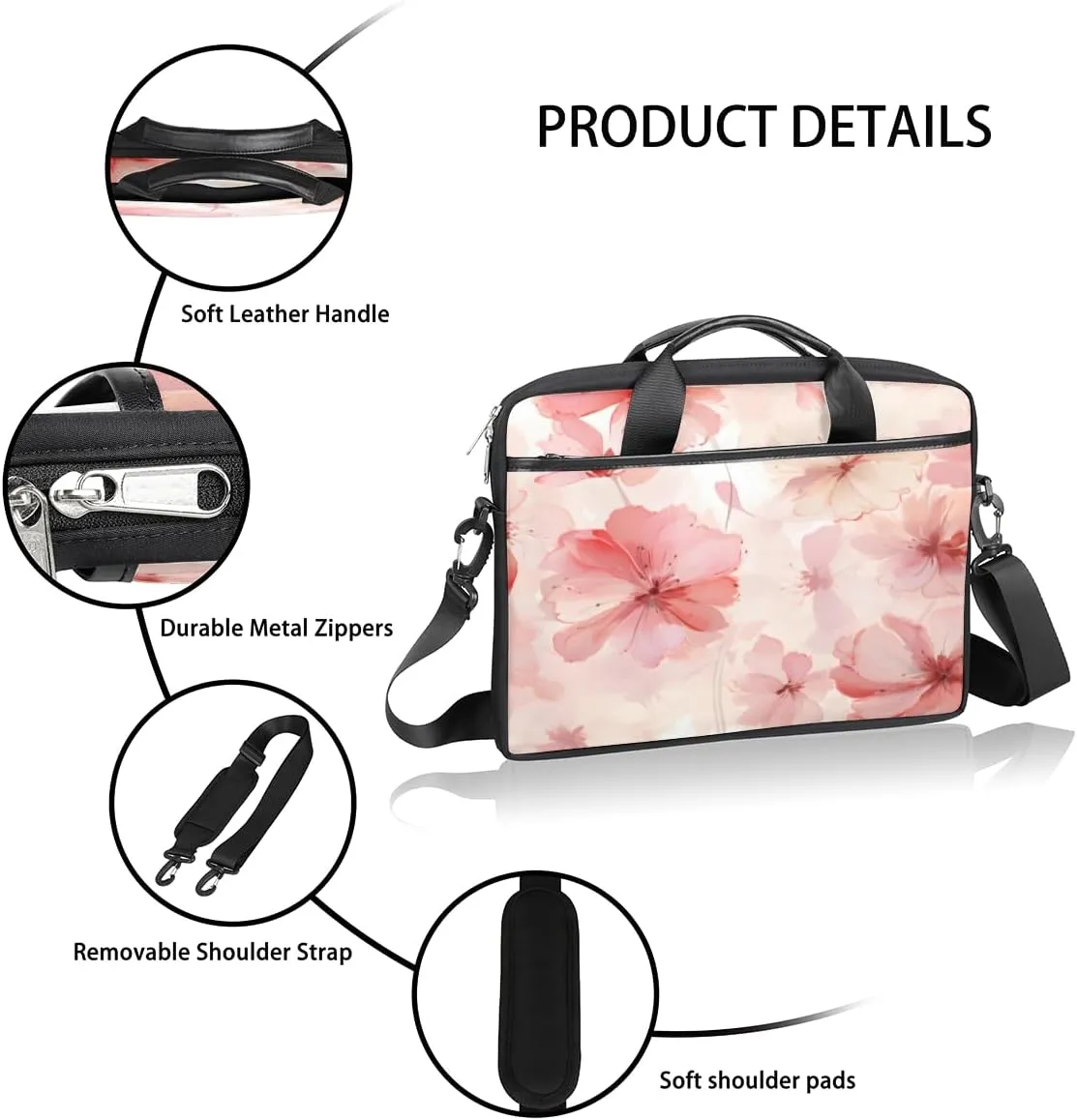 Cats Adorable Style Laptop Shoulder Bag for Tablet Computer Notebook Sleeve Messenger Carrying Case Briefcase Tote