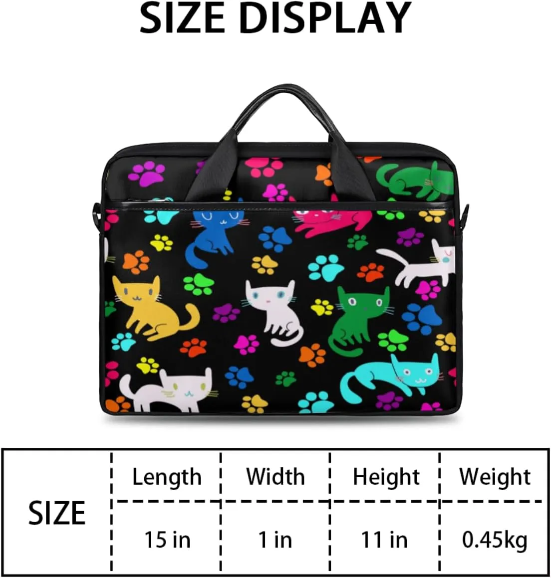 Cats Adorable Style Laptop Shoulder Bag for Tablet Computer Notebook Sleeve Messenger Carrying Case Briefcase Tote