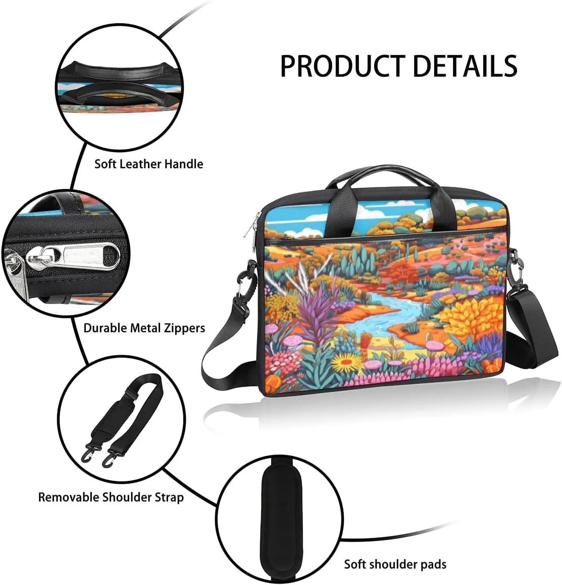 Cats Adorable Style Laptop Shoulder Bag for Tablet Computer Notebook Sleeve Messenger Carrying Case Briefcase Tote