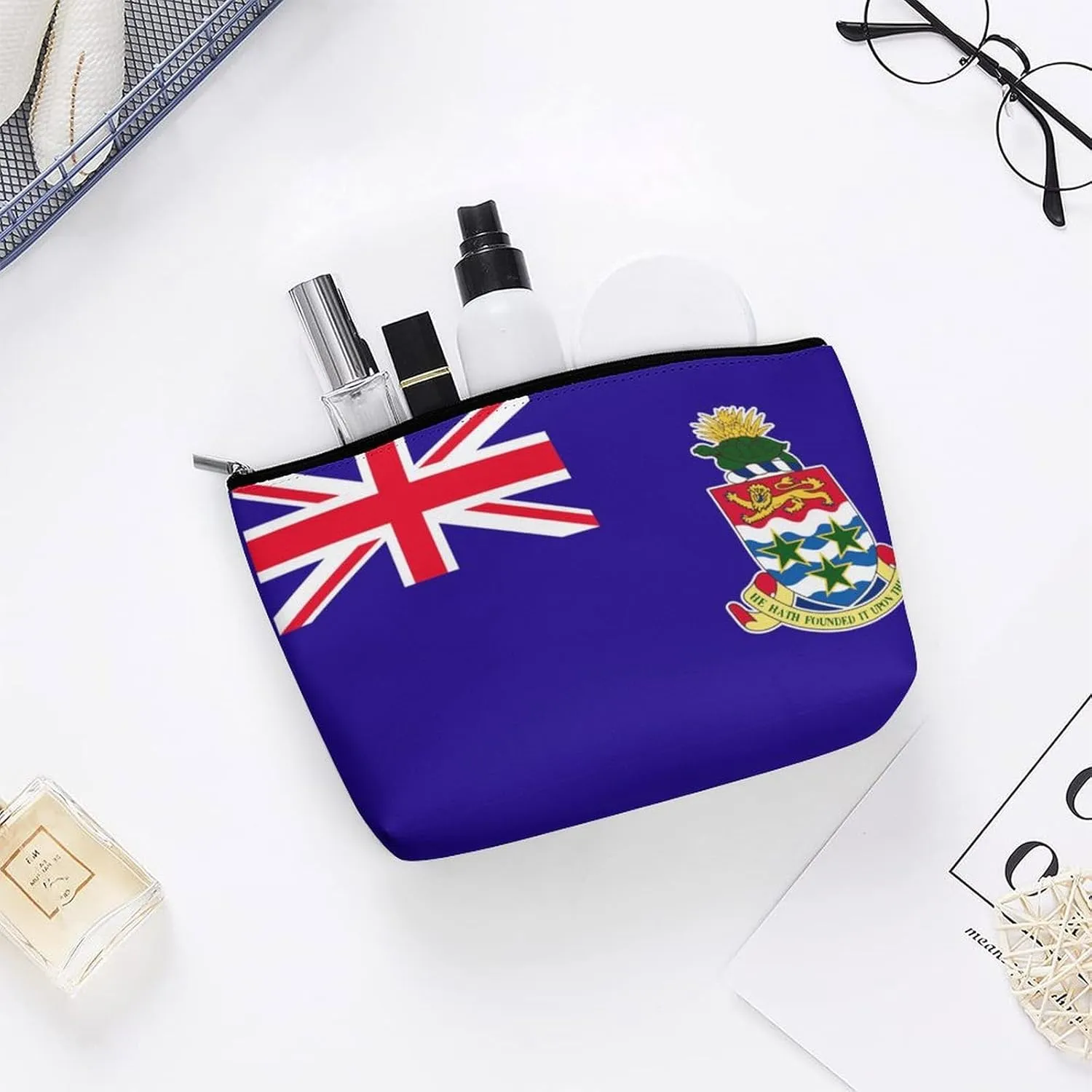 Cayman Lslands Flag Travel Cosmetic Bag Lightweight Makeup Organizer for Women