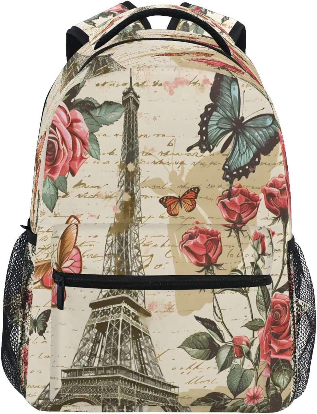 CEBUGI Travel Backpack for women men Vintage Eiffel Tower lightweight Laptop Backpack College bookbag Casual Daypack