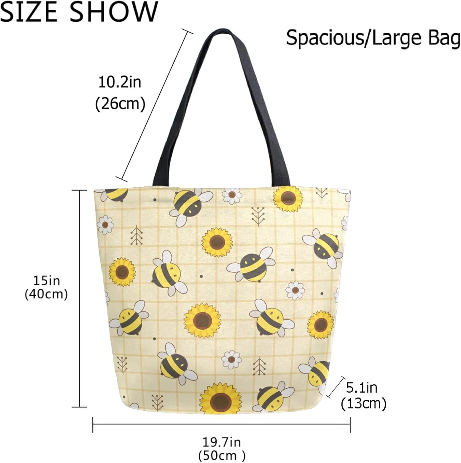 Chic Cute Fashion Style Pattern Extra Large Shoulder Tote Bag for Beach Travel Weekender Gym Grocery Shopping