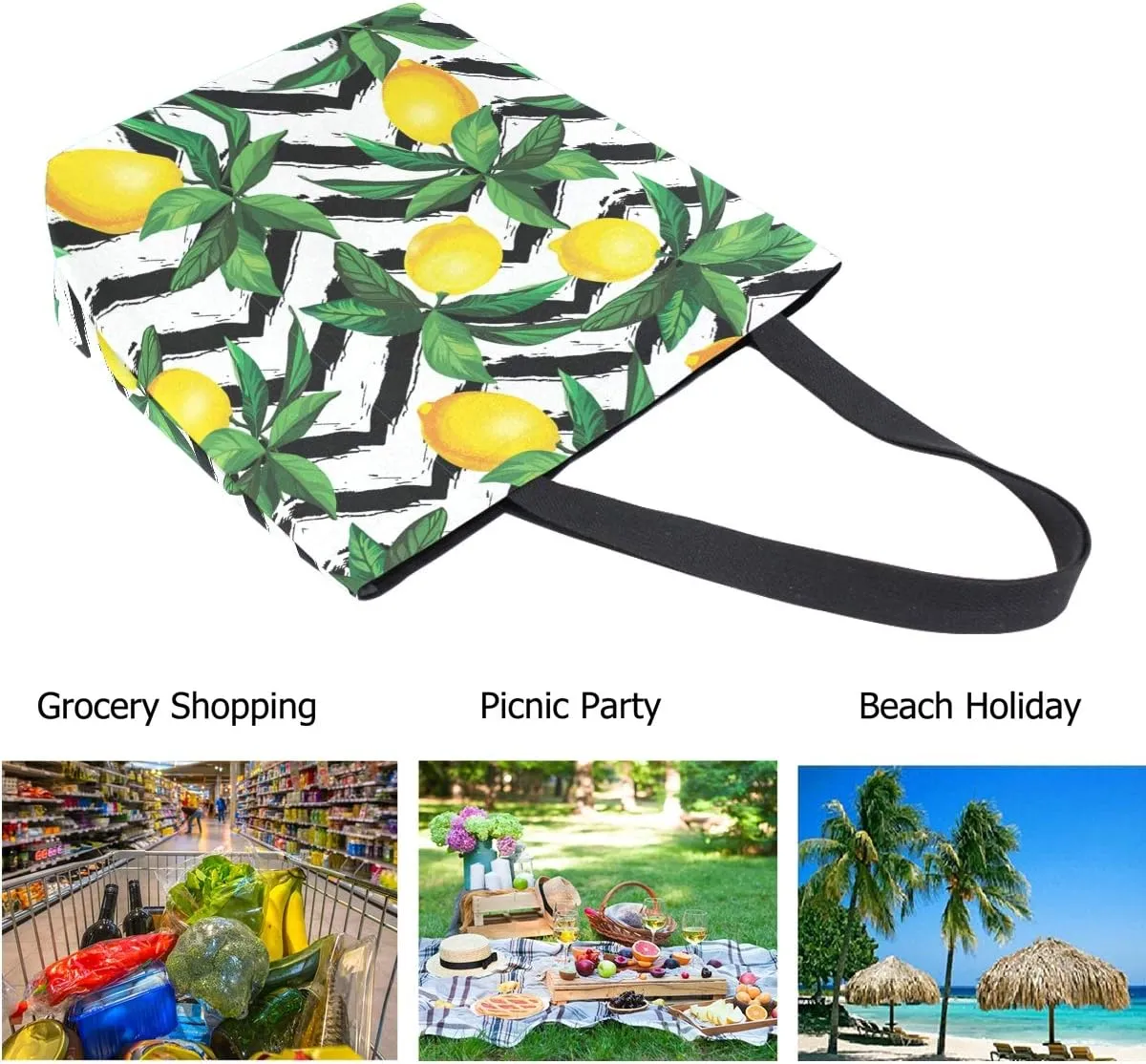 Chic Cute Fashion Style Pattern Extra Large Shoulder Tote Bag for Beach Travel Weekender Gym Grocery Shopping