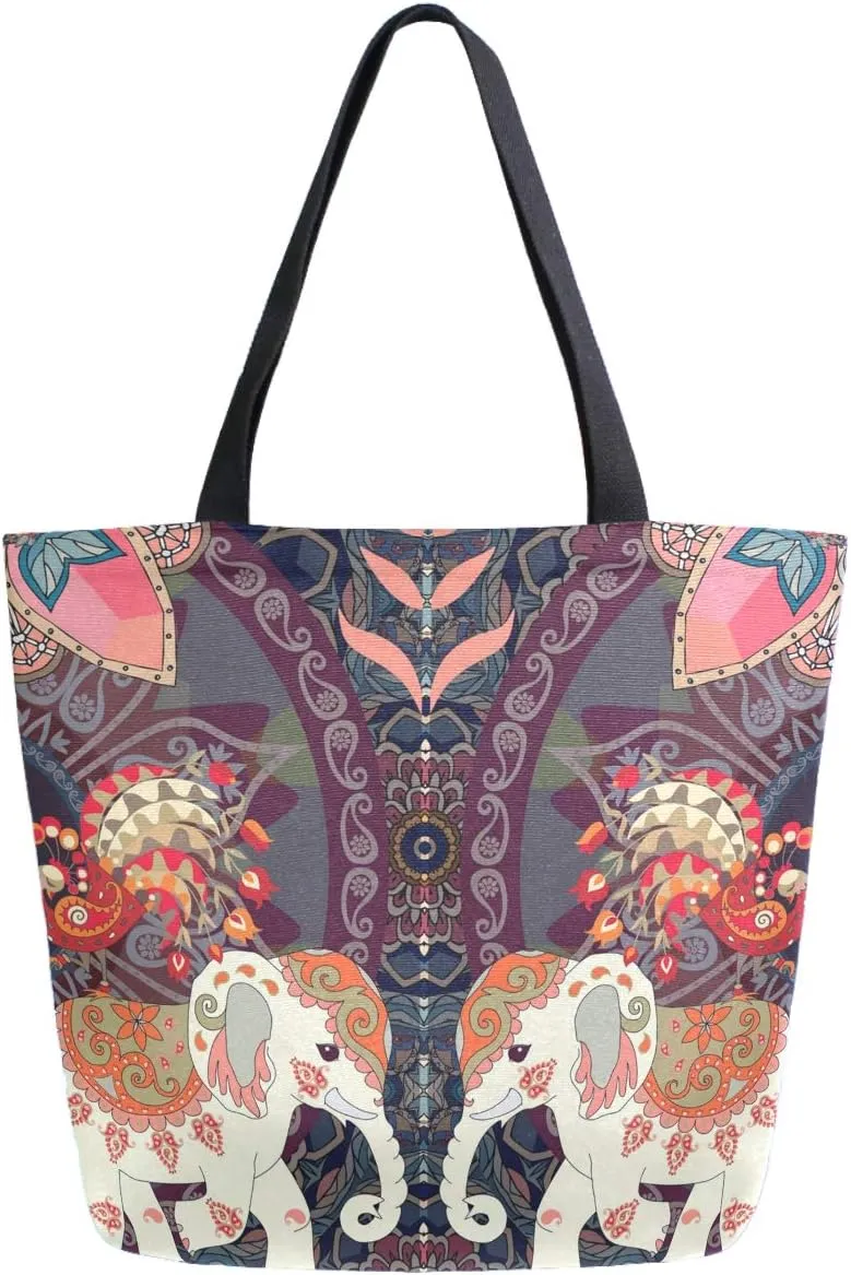 Chic Fashion Floral Pattern Extra Large Shoulder Tote Bag for Beach Travel Weekender Gym Grocery Shopping
