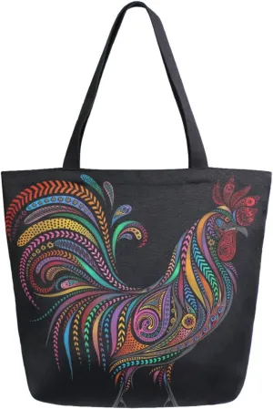 Chic Fashion Floral Printed Extra Large Shoulder Tote Bag for Beach Travel Weekender Gym Grocery Shopping