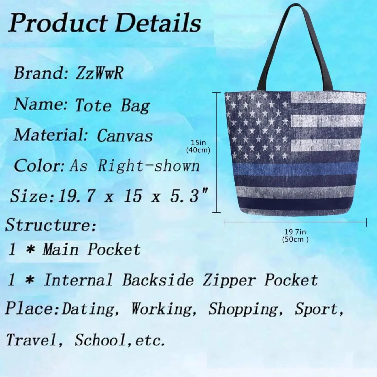 Chic Fashion Pattern Printed Extra Large Shoulder Tote Bag for Beach Travel Weekender Gym Grocery Shopping