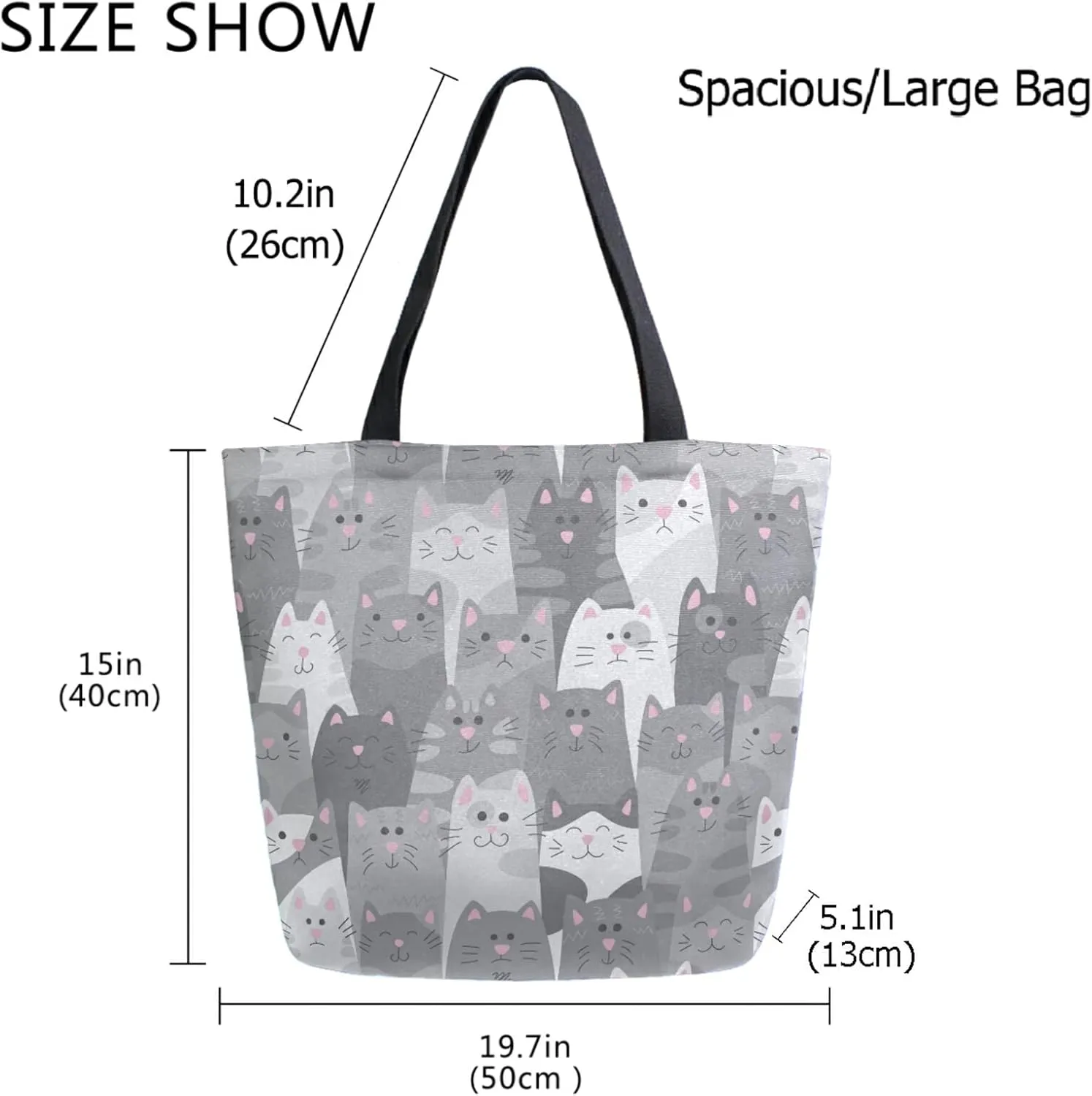 Chic Fashion Pattern Printed Extra Large Shoulder Tote Bag for Beach Travel Weekender Gym Grocery Shopping