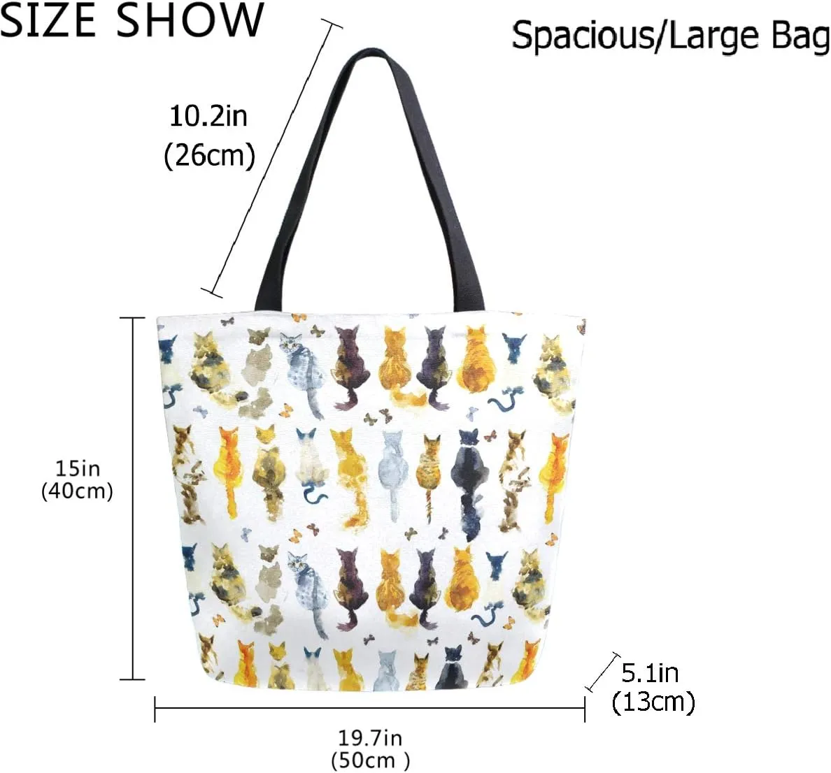 Chic Lifelike Pattern Extra Large Shoulder Tote Bag for Beach Travel Weekender Gym Grocery Shopping