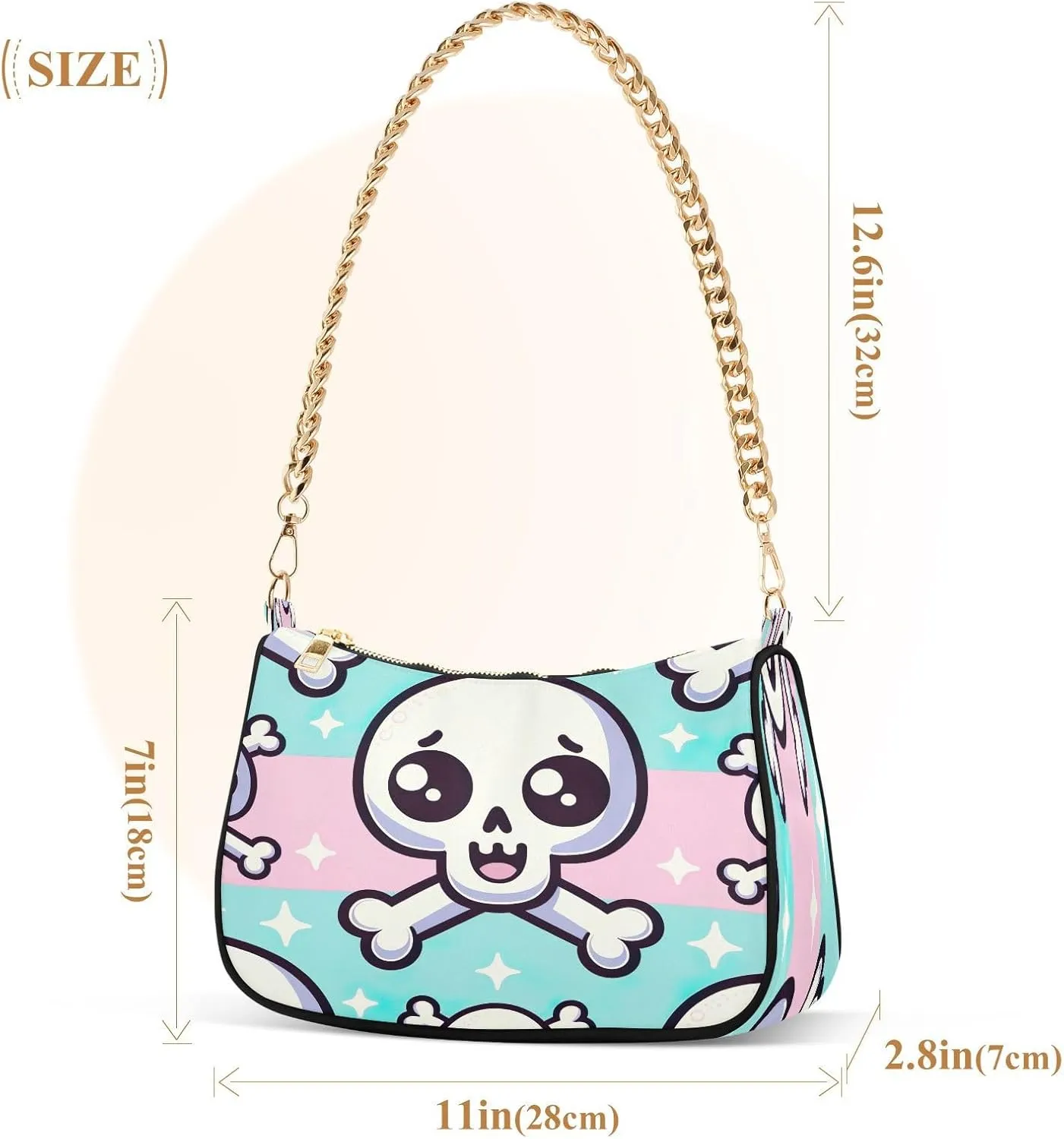 Colorful Leaf Shoulder Bag with Zipper, Crossbody Bags for Women Trendy