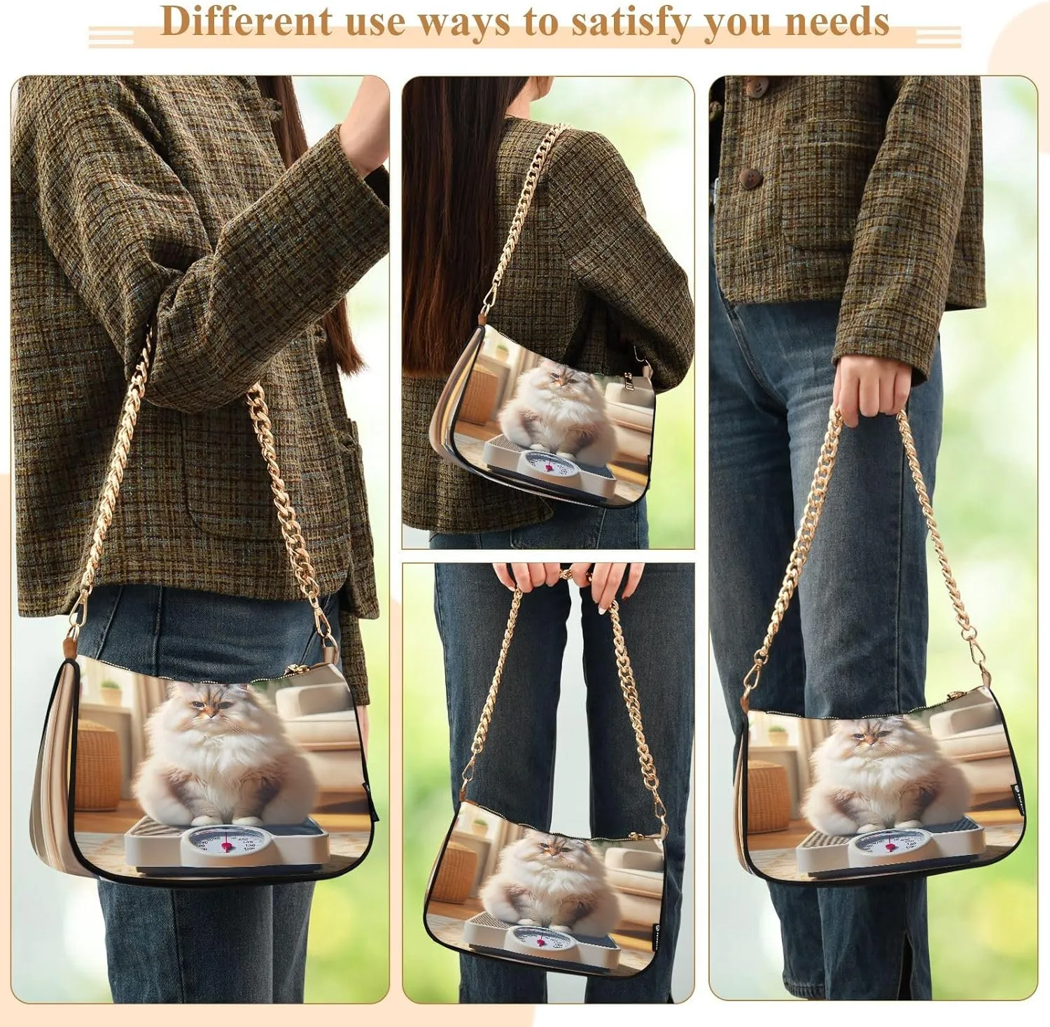 Colorful Leaf Shoulder Bag with Zipper, Crossbody Bags for Women Trendy