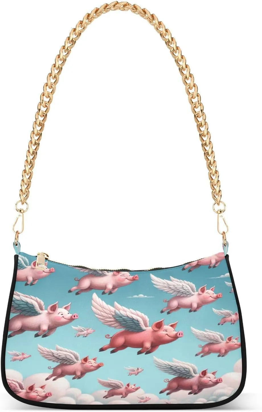 Colorful Leaf Shoulder Bag with Zipper, Crossbody Bags for Women Trendy