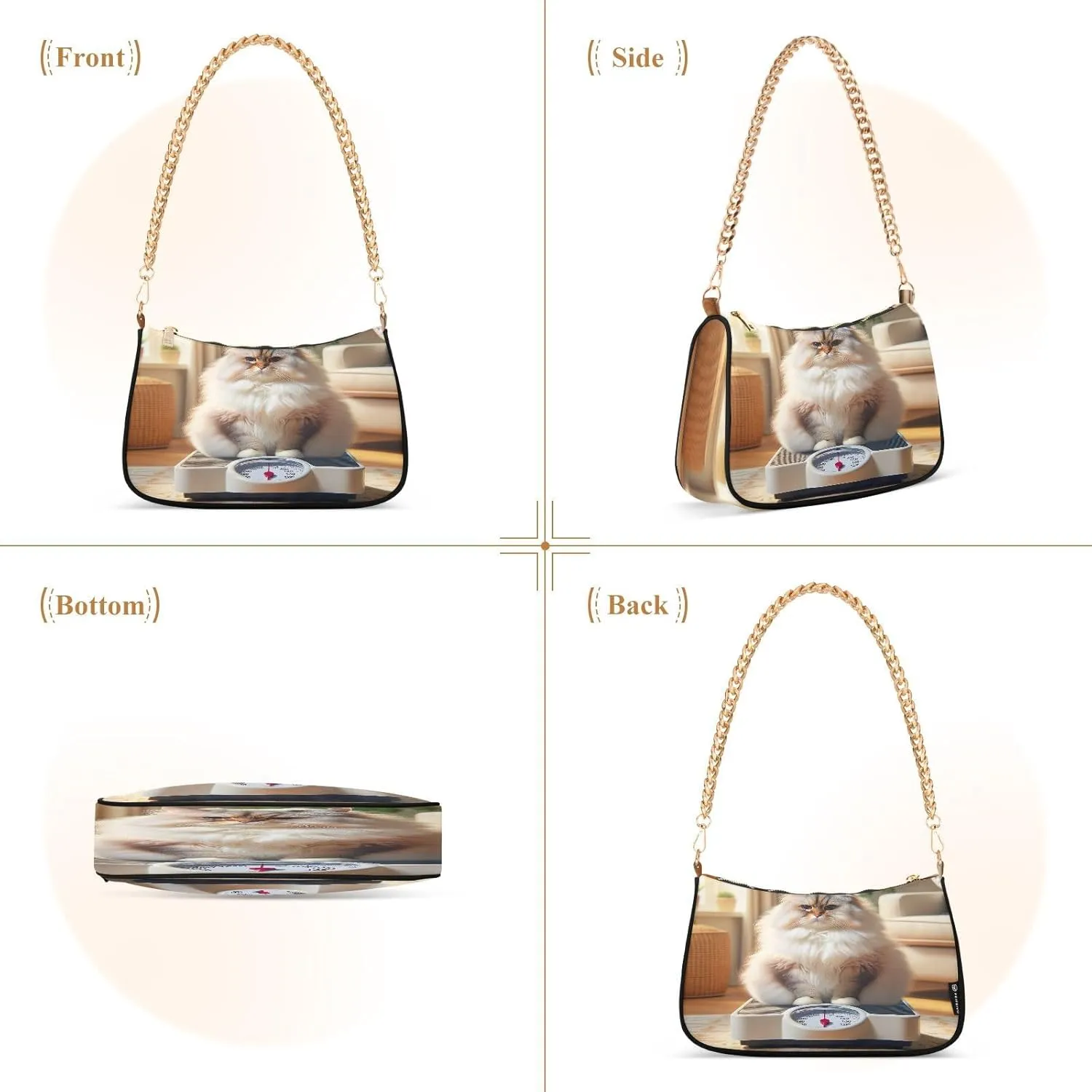 Colorful Leaf Shoulder Bag with Zipper, Crossbody Bags for Women Trendy
