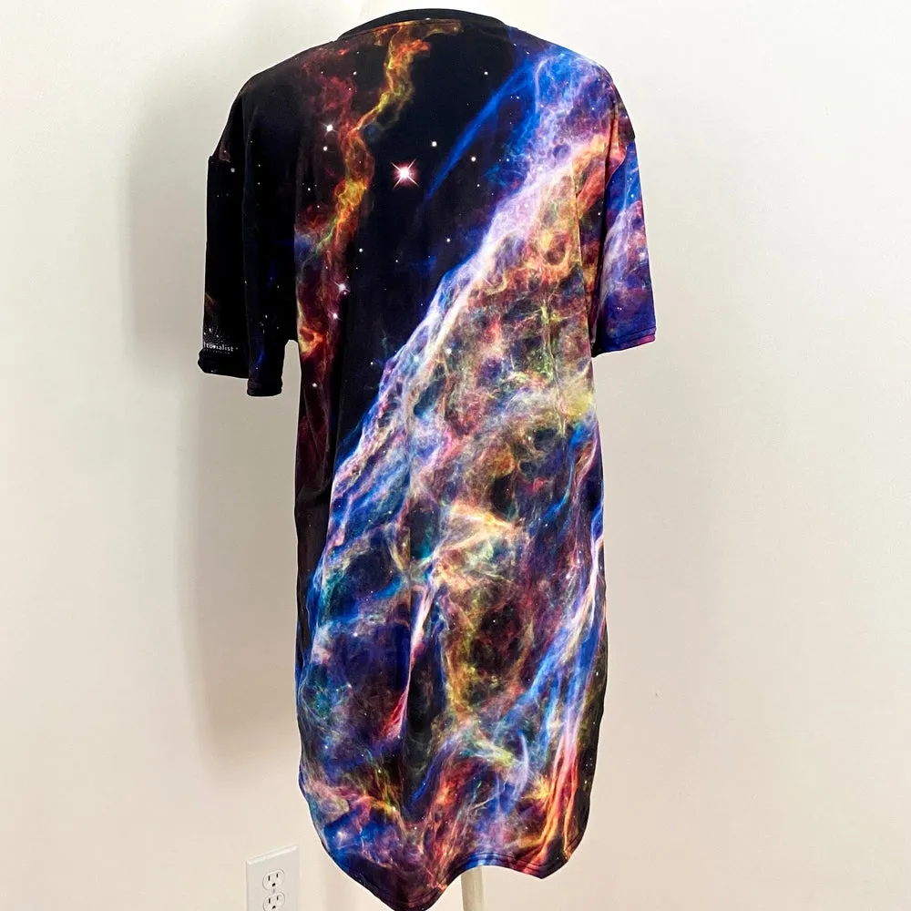 Cosmic Veil Nebula T-Shirt Dress