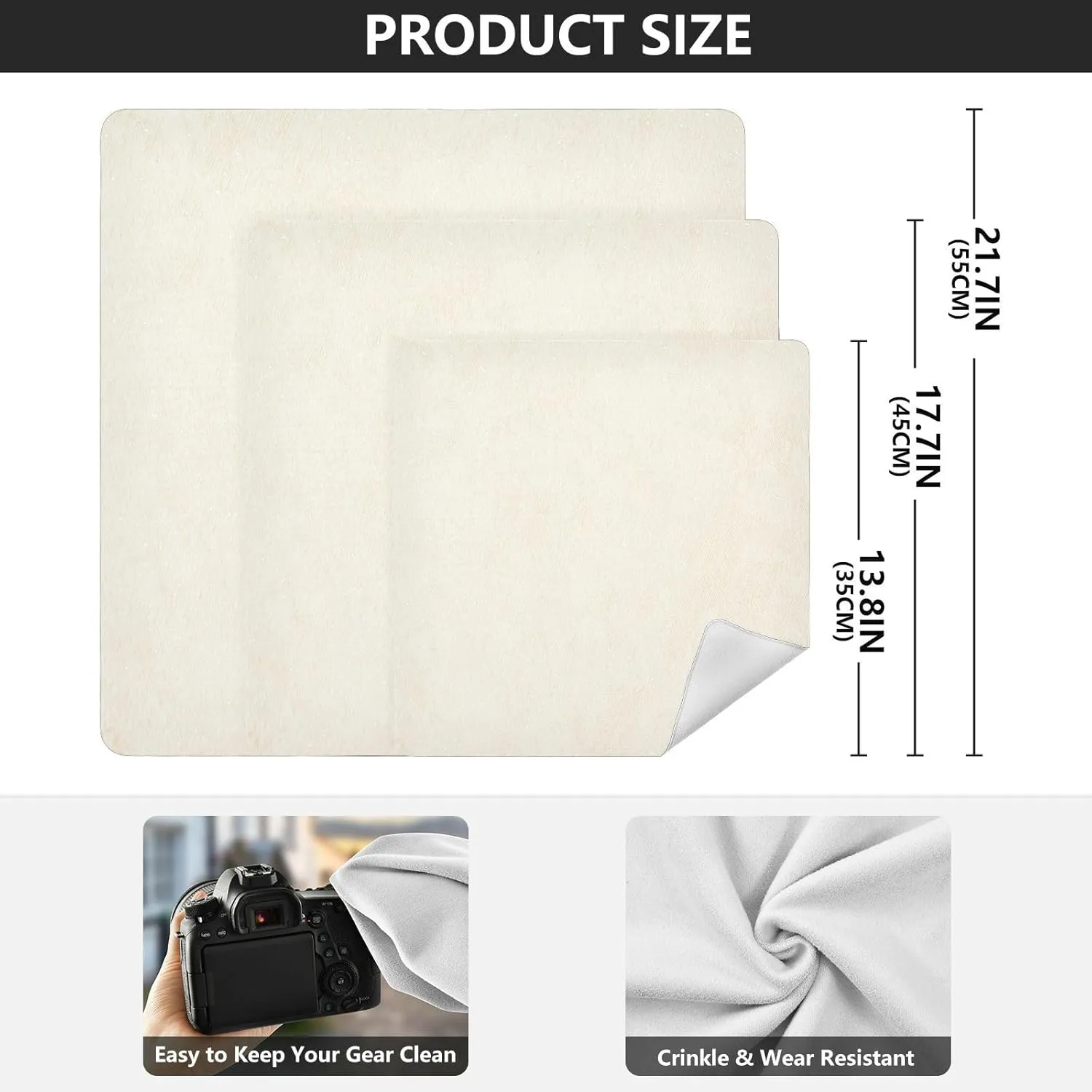 Cream Texture Beige Color Camera Protective Wrap, Anti-scratch Lens Protector Wrapper, Magic Self-Adhesive Cloth for Cameras/DSLR/Laptop/Electronic Accessories, L