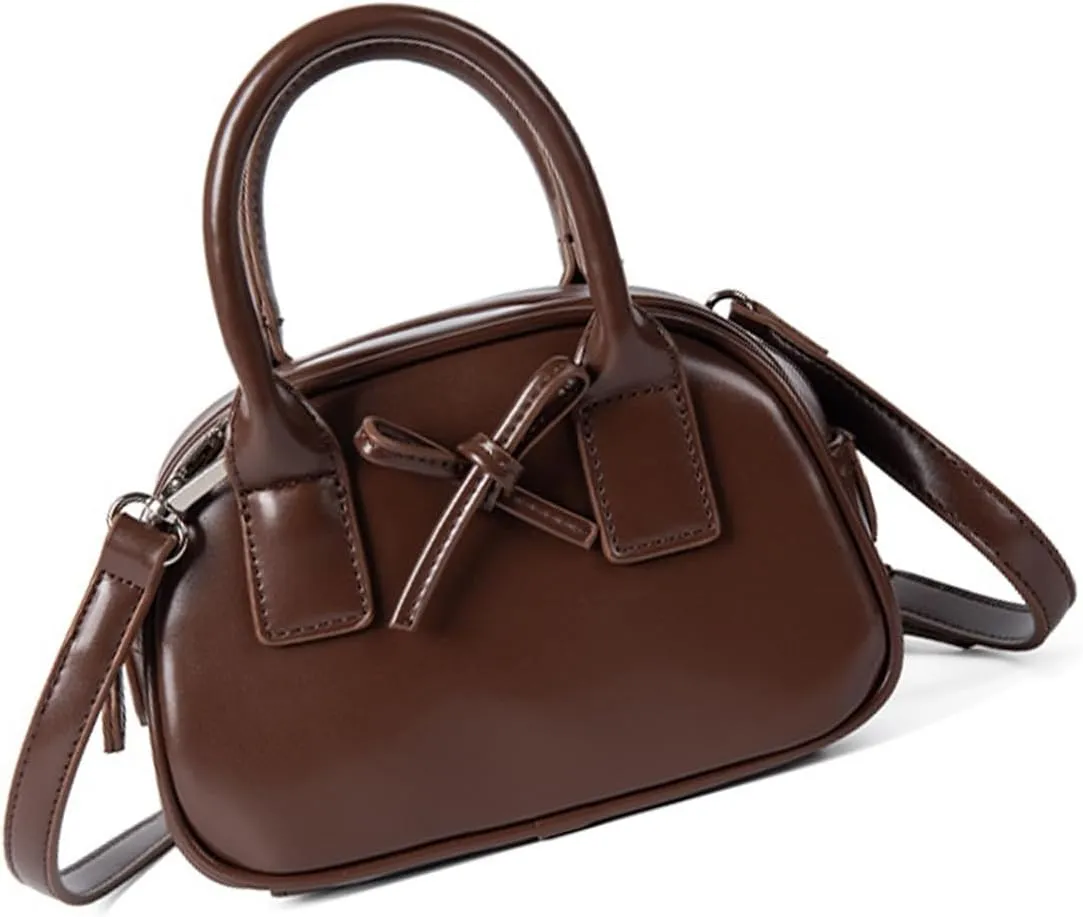 Creative Bows Aesthetic Shoulder Bag PU Leather Handbag Stylish Crossbody Bags Casual Satchel Purse For Everyday Use