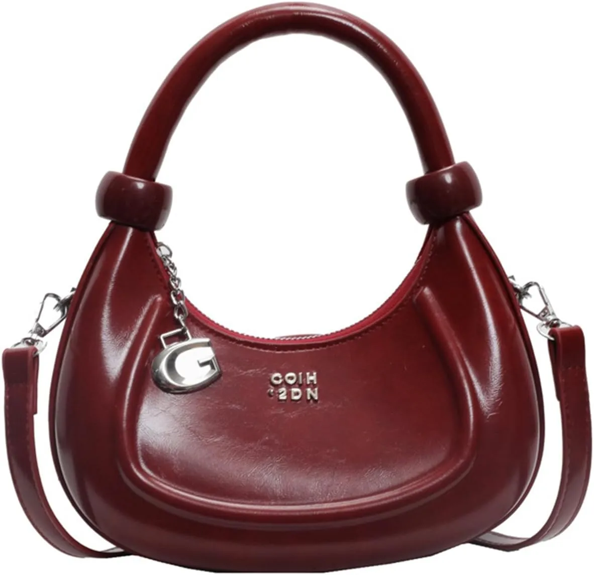 Crescent Bag for Women Vintage PU Leather Handbag Spacious Lightweight Casual Shoulder Crossbody Bag Daily Wear Office Travel All Seasons
