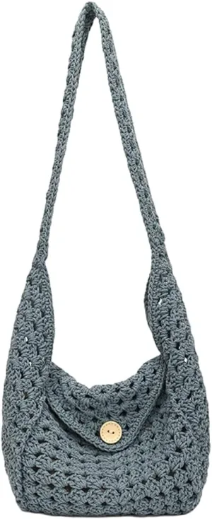 Crochet Bucket Bags For Women Trendy Summer Cute Beach pusres Aesthetic Woven crossbody Vacation shoulder bags