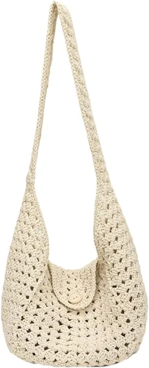 Crochet Bucket Bags For Women Trendy Summer Cute Beach pusres Aesthetic Woven crossbody Vacation shoulder bags
