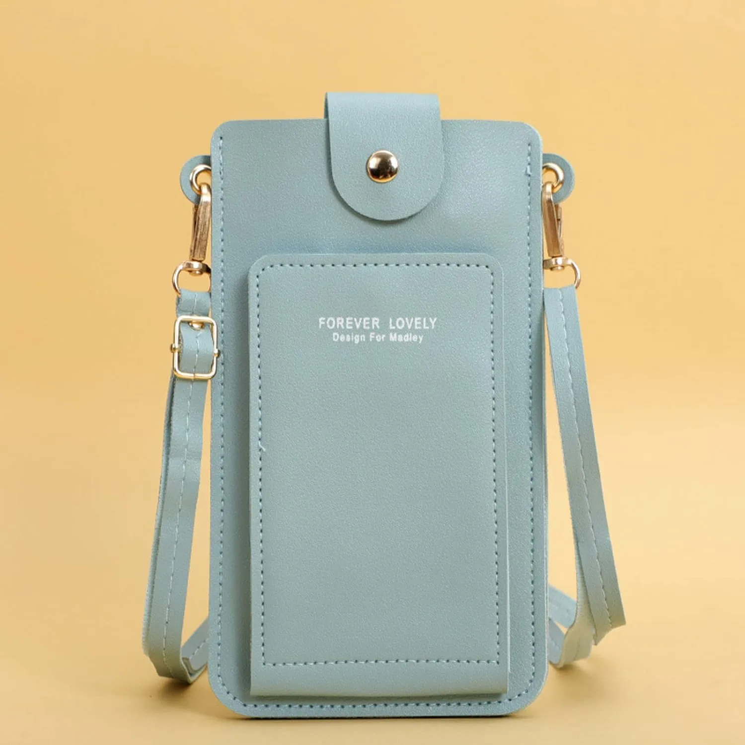 Crossbody Bag for Women Women Artificial Leather Solid Color Hasp Transparent Operation Ccreen Phone Bag Shoulder