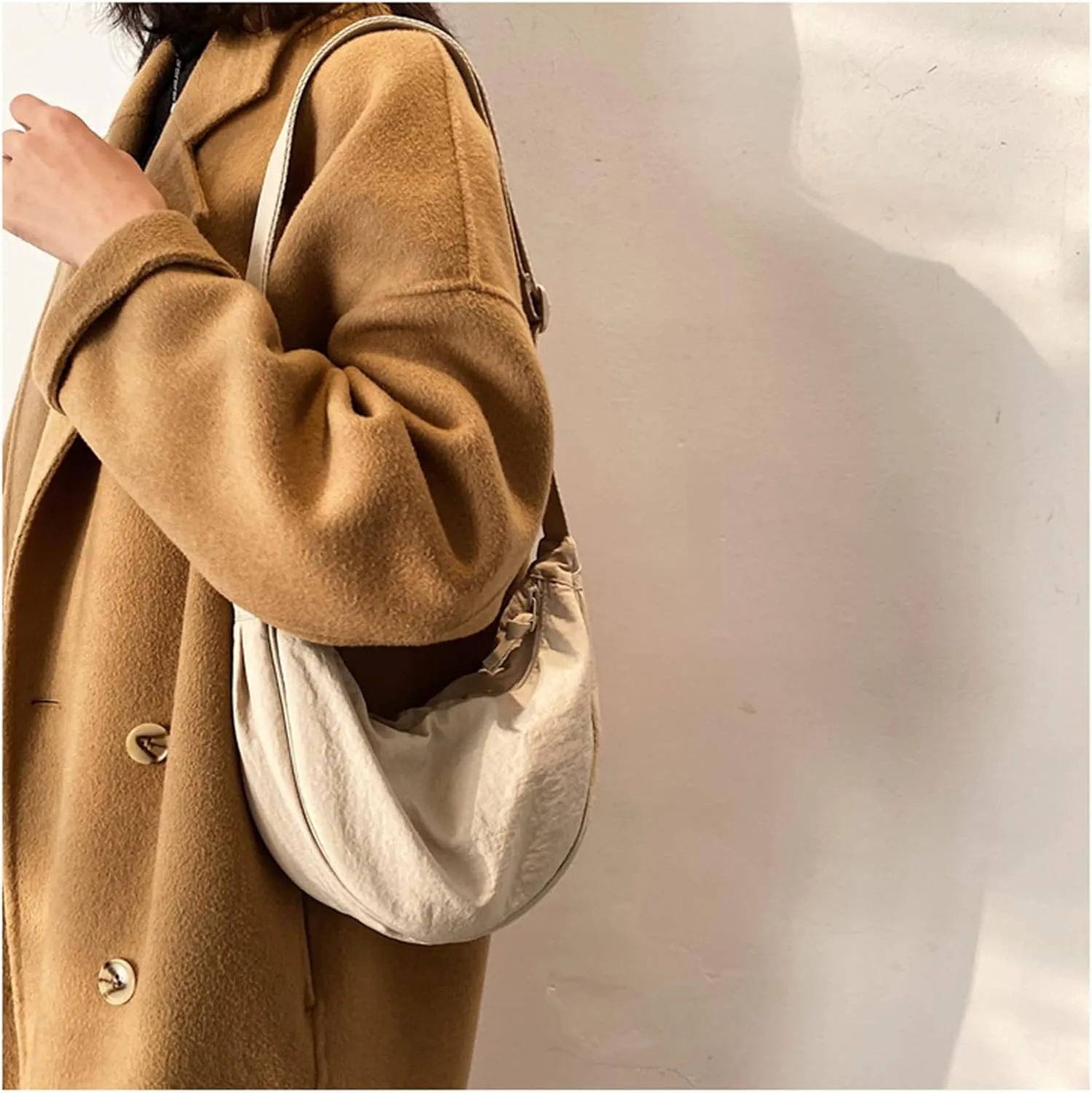 Crossbody Bag Hobo Sling Simple Women Dumpling Bag Trendy Small Shoulder Bag Purse Casual Handbag Adjustable Strap