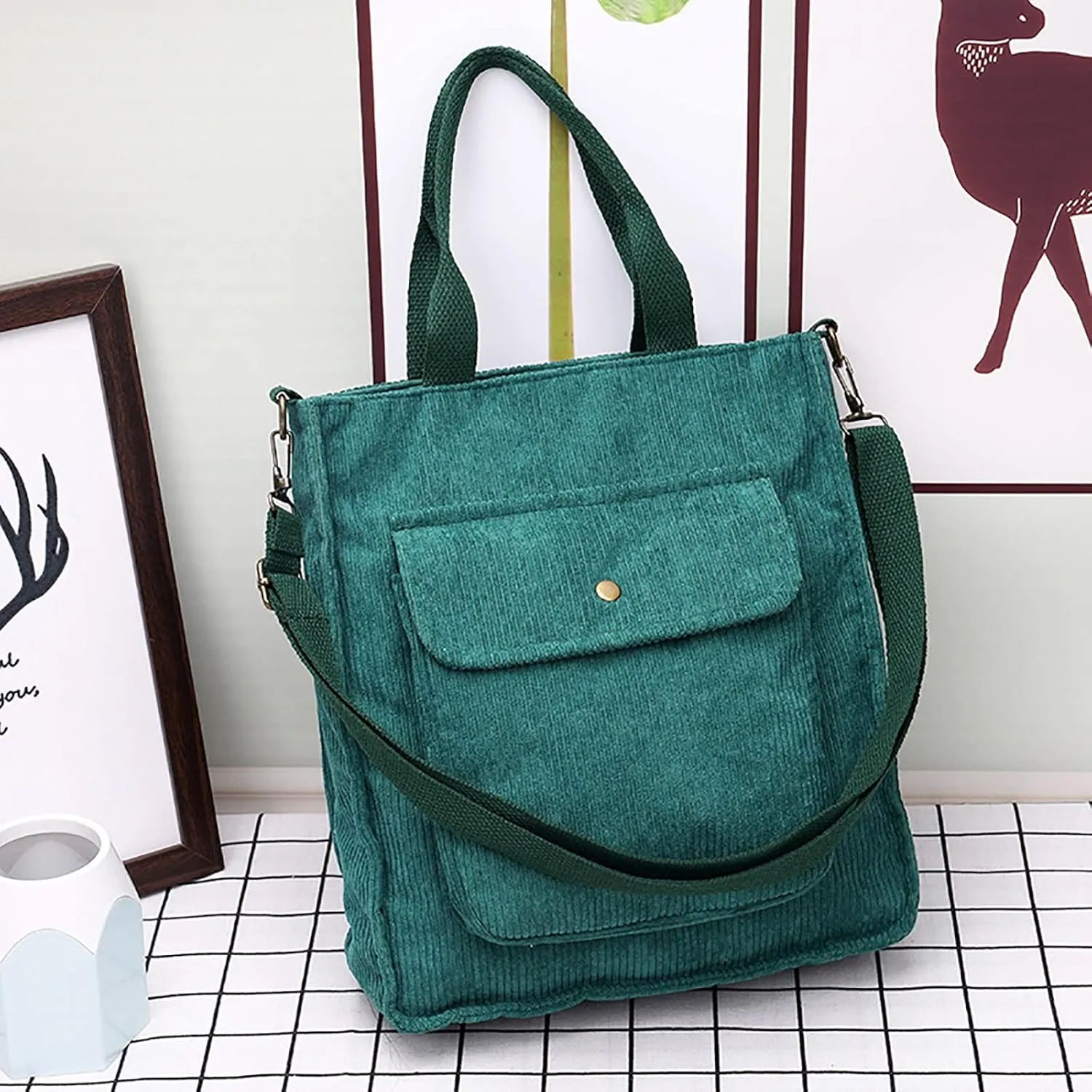 Crossbody Bags for Women Corduroy Tote Bag Women Shoulder Bag Casual Top Handle Ladies Handbags