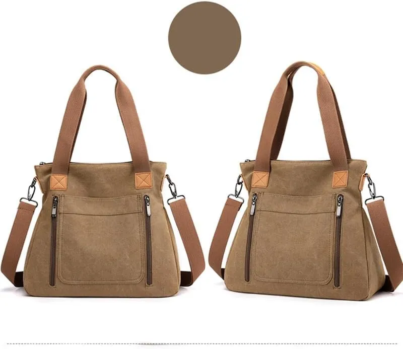 Crossbody Bags for Women Large Tote Bags Laptop Bag Canvas Professional Work Commuter Purse Travel Bag Shoulder Bag Khaki