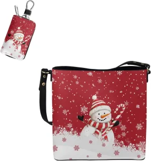 Crossbody Bags for Women Leather Bucket Bags with Car Key Case 2 Piece Shoulder Bag Trendy Handbag