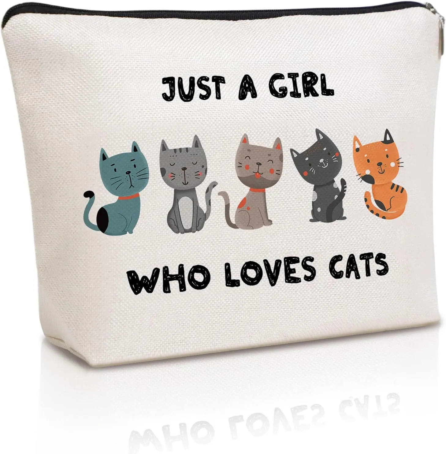 Cute Cat Makeup Bag Travel Cosmetic Zipper Pouch Funny Teen Girls Party Favor Bags Cat Lovers Themed Gifts for Women