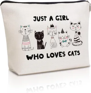 Cute Cat Makeup Bag Travel Cosmetic Zipper Pouch Funny Teen Girls Party Favor Bags Cat Lovers Themed Gifts for Women
