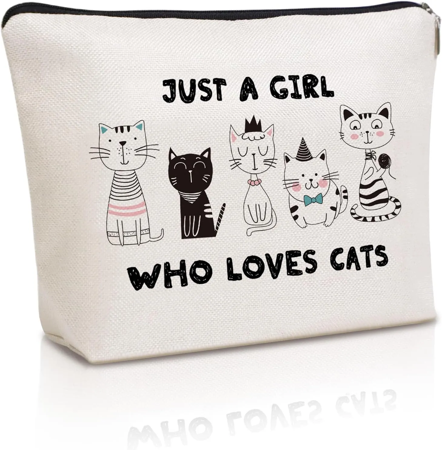 Cute Cat Makeup Bag Travel Cosmetic Zipper Pouch Funny Teen Girls Party Favor Bags Cat Lovers Themed Gifts for Women