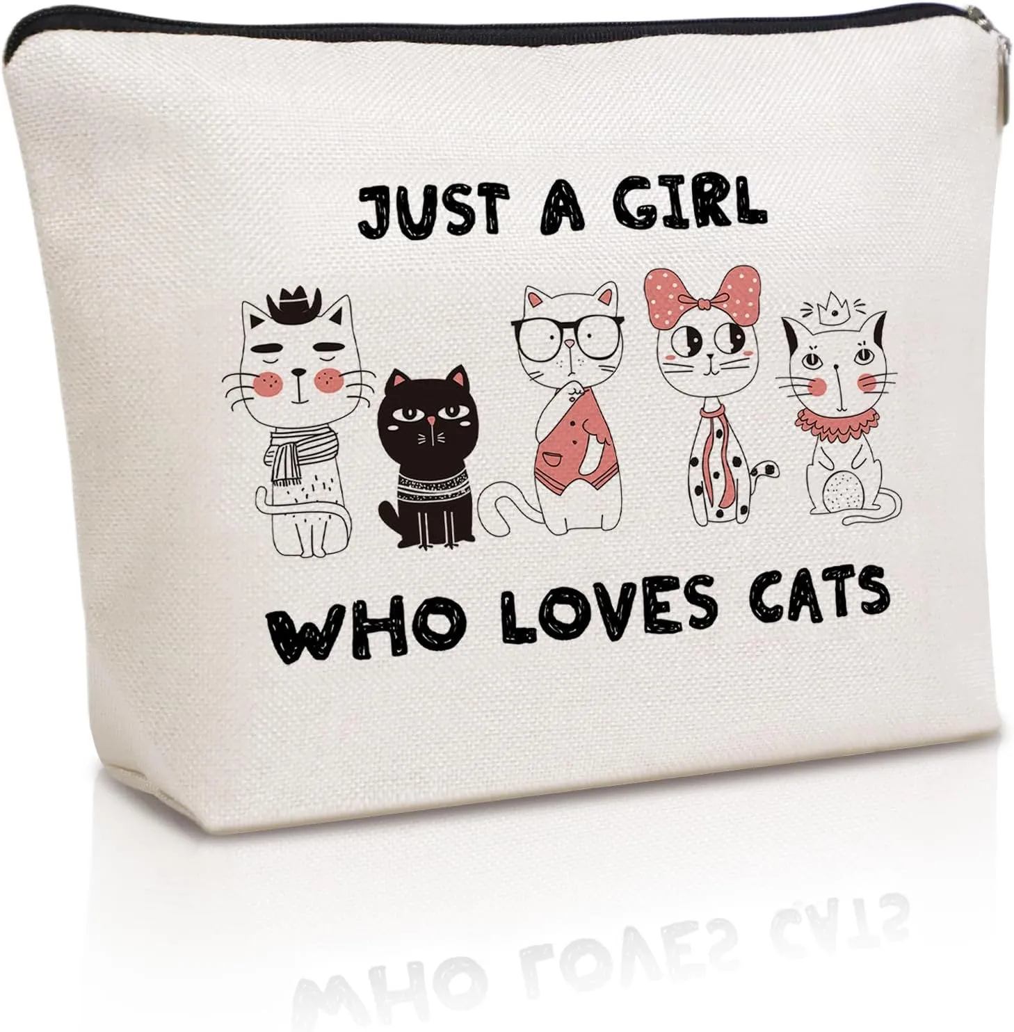 Cute Cat Makeup Bag Travel Cosmetic Zipper Pouch Funny Teen Girls Party Favor Bags Cat Lovers Themed Gifts for Women
