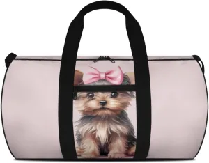Cute Dog Women Carry On Bag for Woman Schnauzer Travel Bag for Men Portable Overnight Bag Adorable Duffle Bag for Mother Ladies Adorable Garment Bags for Daily