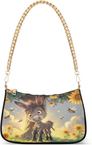 Cute Donkey Womens Shoulder Purse, Trendy Handbags