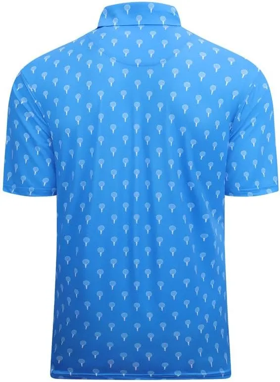 Damipow Premium Golf Shirts for Men Dry Fit Performance Polo Short Sleeve Collared Shirt