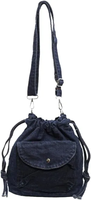 Denim Bucket Bags for Women Chic Y2K Purse Trendy Handbags Underarm Bag Satchel 2024